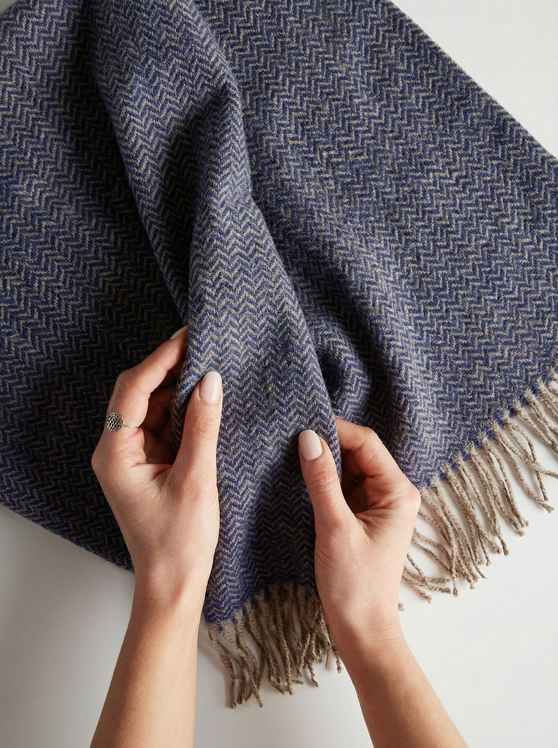 SPACE BLUE HERRINGBONE